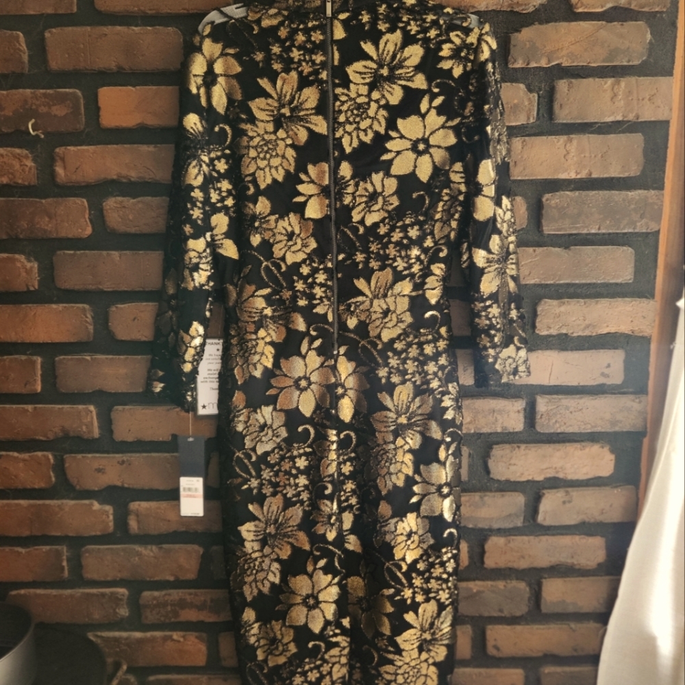 Rachel Roy black & gold sexy formal dress